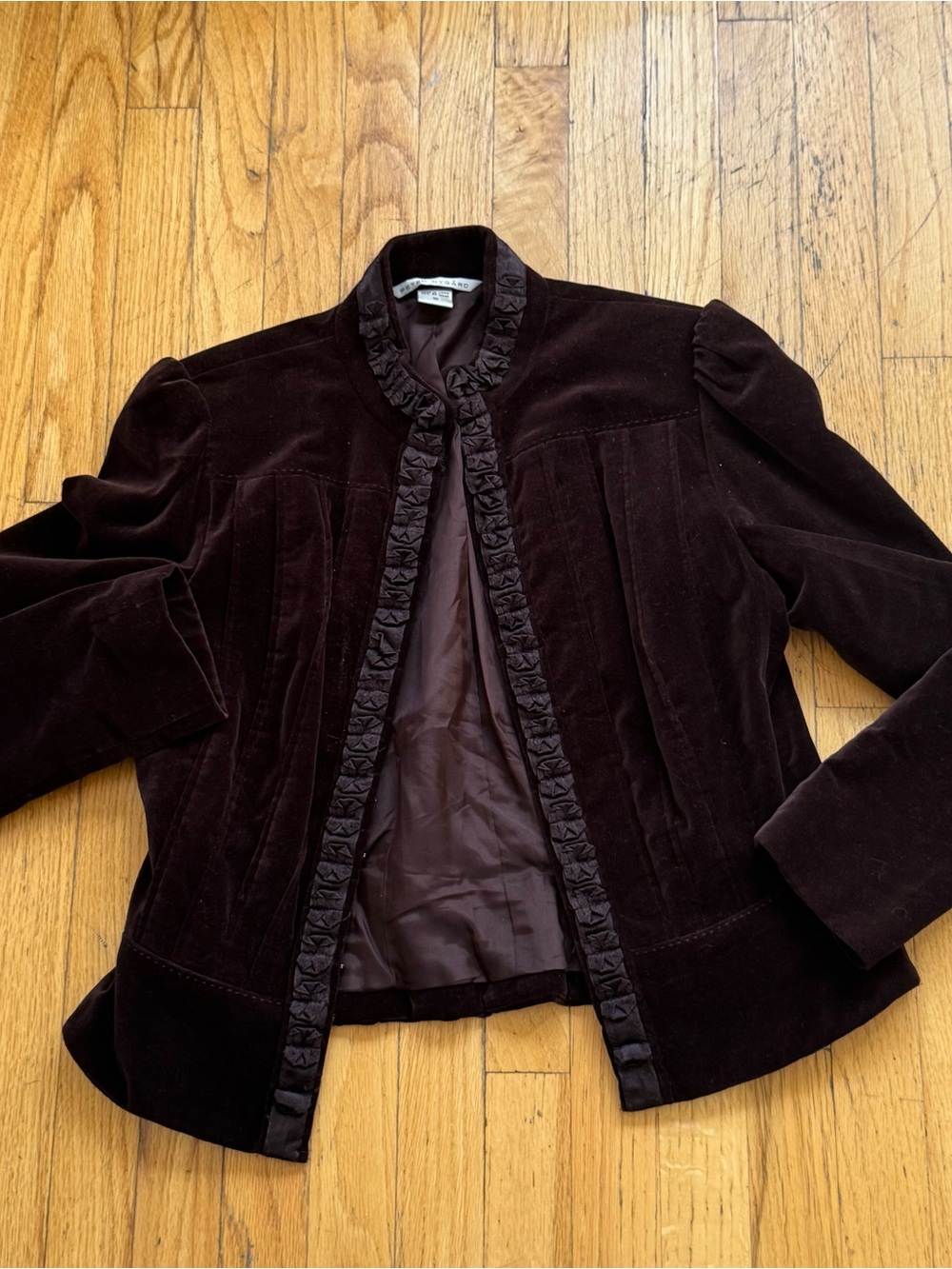 Peter Nygard Velvet Blazer in Dark Brown